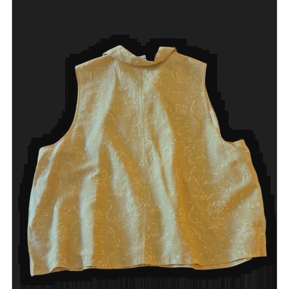 David Dart Woman Linen Blend Button Down Shirt Floral Sleeveless Size 3XL - Picture 2 of 9